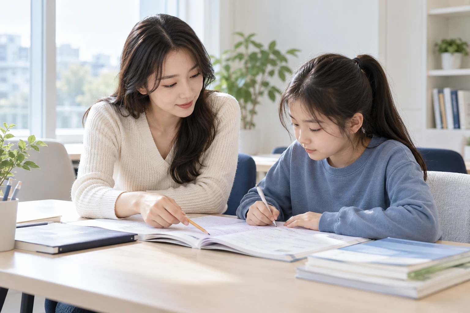 학생과 선생님이 함께하는 첫 일대일 수업